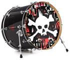 Decal Skin works with most 24" Bass Kick Drum Heads Punk Rock Skull - DRUM HEAD NOT INCLUDED