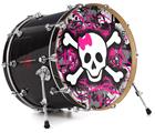 Decal Skin works with most 26" Bass Kick Drum Heads Splatter Girly Skull - DRUM HEAD NOT INCLUDED