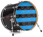 Decal Skin works with most 26" Bass Kick Drum Heads Skull Stripes Blue - DRUM HEAD NOT INCLUDED