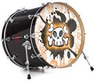 Decal Skin works with most 26" Bass Kick Drum Heads Cartoon Skull Orange - DRUM HEAD NOT INCLUDED