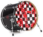 Decal Skin works with most 26" Bass Kick Drum Heads Checkerboard Splatter - DRUM HEAD NOT INCLUDED