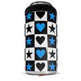 WraptorSkinz Skin Decal Wrap compatible with Yeti 16oz Tall Colster Can Cooler Insulator Hearts And Stars Blue (COOLER NOT INCLUDED)