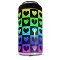 WraptorSkinz Skin Decal Wrap compatible with Yeti 16oz Tall Colster Can Cooler Insulator Love Heart Checkers Rainbow (COOLER NOT INCLUDED)