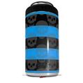 WraptorSkinz Skin Decal Wrap compatible with Yeti 16oz Tall Colster Can Cooler Insulator Skull Stripes Blue (COOLER NOT INCLUDED)