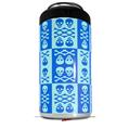 WraptorSkinz Skin Decal Wrap compatible with Yeti 16oz Tall Colster Can Cooler Insulator Skull And Crossbones Pattern Blue (COOLER NOT INCLUDED)