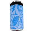 WraptorSkinz Skin Decal Wrap compatible with Yeti 16oz Tall Colster Can Cooler Insulator Skull Sketches Blue (COOLER NOT INCLUDED)
