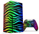 WraptorSkinz Skin Wrap compatible with the 2020 XBOX Series X Console and Controller Rainbow Zebra (XBOX NOT INCLUDED)