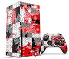 WraptorSkinz Skin Wrap compatible with the 2020 XBOX Series X Console and Controller Checker Skull Splatter Red (XBOX NOT INCLUDED)