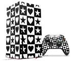 WraptorSkinz Skin Wrap compatible with the 2020 XBOX Series X Console and Controller Hearts And Stars Black and White (XBOX NOT INCLUDED)