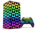 WraptorSkinz Skin Wrap compatible with the 2020 XBOX Series X Console and Controller Love Heart Checkers Rainbow (XBOX NOT INCLUDED)