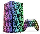 WraptorSkinz Skin Wrap compatible with the 2020 XBOX Series X Console and Controller Skull Checker Rainbow (XBOX NOT INCLUDED)