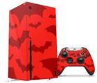 WraptorSkinz Skin Wrap compatible with the 2020 XBOX Series X Console and Controller Deathrock Bats Red (XBOX NOT INCLUDED)