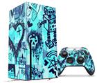 WraptorSkinz Skin Wrap compatible with the 2020 XBOX Series X Console and Controller Scene Kid Sketches Blue (XBOX NOT INCLUDED)