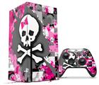 WraptorSkinz Skin Wrap compatible with the 2020 XBOX Series X Console and Controller Girly Pink Bow Skull (XBOX NOT INCLUDED)