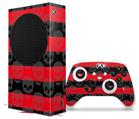 WraptorSkinz Skin Wrap compatible with the 2020 XBOX Series S Console and Controller Skull Stripes Red (XBOX NOT INCLUDED)