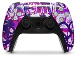 WraptorSkinz Skin Wrap compatible with the Sony PS5 DualSense Controller Purple Checker Graffiti (CONTROLLER NOT INCLUDED)