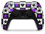 WraptorSkinz Skin Wrap compatible with the Sony PS5 DualSense Controller Purple Hearts And Stars (CONTROLLER NOT INCLUDED)