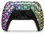 WraptorSkinz Skin Wrap compatible with the Sony PS5 DualSense Controller Splatter Girly Skull Rainbow (CONTROLLER NOT INCLUDED)