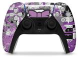 WraptorSkinz Skin Wrap compatible with the Sony PS5 DualSense Controller Princess Skull Purple (CONTROLLER NOT INCLUDED)