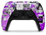 WraptorSkinz Skin Wrap compatible with the Sony PS5 DualSense Controller Purple Checker Skull Splatter (CONTROLLER NOT INCLUDED)