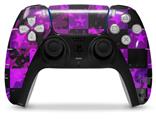 WraptorSkinz Skin Wrap compatible with the Sony PS5 DualSense Controller Purple Star Checkerboard (CONTROLLER NOT INCLUDED)