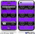 iPhone 3GS Skin - Skull Stripes Purple