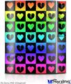 Sony PS3 Skin - Love Heart Checkers Rainbow