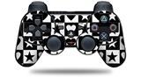 Sony PS3 Controller Decal Style Skin - Hearts And Stars Black and White (CONTROLLER NOT INCLUDED)