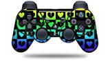 Sony PS3 Controller Decal Style Skin - Love Heart Checkers Rainbow (CONTROLLER NOT INCLUDED)