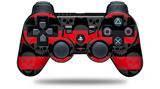 Sony PS3 Controller Decal Style Skin - Skull Stripes Red (CONTROLLER NOT INCLUDED)