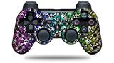 Sony PS3 Controller Decal Style Skin - Splatter Girly Skull Rainbow (CONTROLLER NOT INCLUDED)