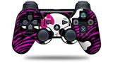 Sony PS3 Controller Decal Style Skin - Pink Zebra Skull (CONTROLLER NOT INCLUDED)