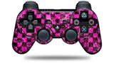 Sony PS3 Controller Decal Style Skin - Pink Checkerboard Sketches (CONTROLLER NOT INCLUDED)