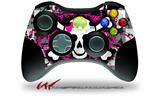 XBOX 360 Wireless Controller Decal Style Skin - Splatter Girly Skull (CONTROLLER NOT INCLUDED)