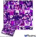 Decal Skin compatible with Sony PS3 Slim Purple Checker Graffiti
