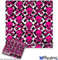 Decal Skin compatible with Sony PS3 Slim Pink Skulls and Stars