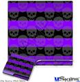 Decal Skin compatible with Sony PS3 Slim Skull Stripes Purple