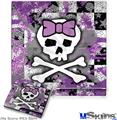 Decal Skin compatible with Sony PS3 Slim Princess Skull Purple