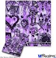 Decal Skin compatible with Sony PS3 Slim Scene Kid Sketches Purple