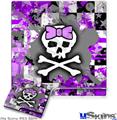 Decal Skin compatible with Sony PS3 Slim Purple Princess Skull