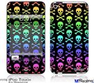 iPod Touch 4G Decal Style Vinyl Skin - Skull and Crossbones Rainbow