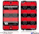 iPod Touch 4G Decal Style Vinyl Skin - Skull Stripes Red
