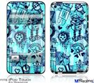 iPod Touch 4G Decal Style Vinyl Skin - Scene Kid Sketches Blue