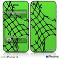 iPhone 4 Decal Style Vinyl Skin - Ripped Fishnets Green (DOES NOT fit newer iPhone 4S)