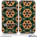 iPhone 4 Decal Style Vinyl Skin - Floral Pattern Orange (DOES NOT fit newer iPhone 4S)