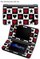 Hearts and Stars Red - Decal Style Skin fits Nintendo DSi XL (DSi SOLD SEPARATELY)