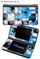 Checker Skull Splatter Blue - Decal Style Skin fits Nintendo DSi XL (DSi SOLD SEPARATELY)