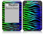Rainbow Zebra - Decal Style Skin fits Amazon Kindle 3 Keyboard (with 6 inch display)