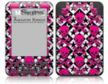 Pink Skulls and Stars - Decal Style Skin fits Amazon Kindle 3 Keyboard (with 6 inch display)