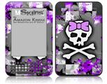 Purple Princess Skull - Decal Style Skin fits Amazon Kindle 3 Keyboard (with 6 inch display)
